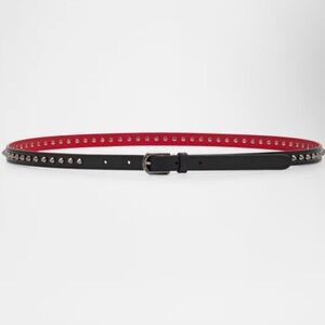 Christian Louboutin Navy and Red Studded Belt